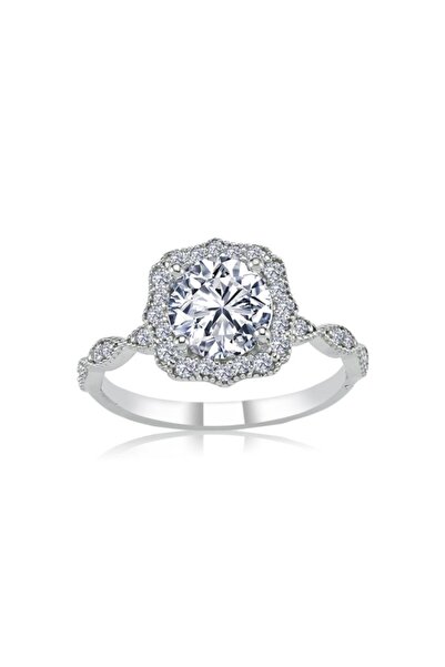 Effective Diamond Kadın Elegance Işıltı Tektaş Gümüş Yüzük