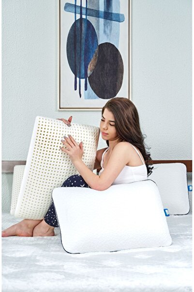 Bera Yatak AirLüks Hava Kanallı Boyun Fıtığı Boyun Düzleşmesi İçin Ortopedik Visco Yastık 59x39x15cm