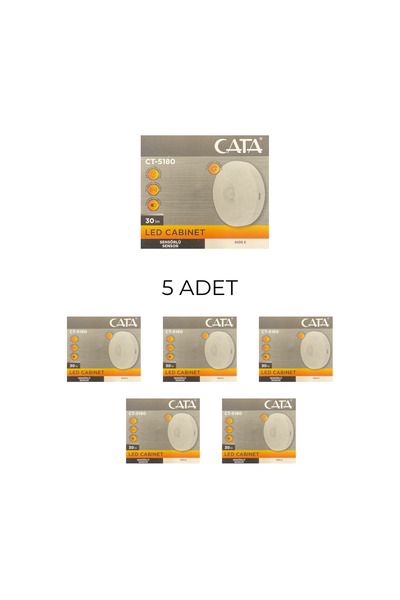 Cata Ct-5180 Kablosuz Led Cabınet Mıknatıslı Sensörlü- 5’li Paket