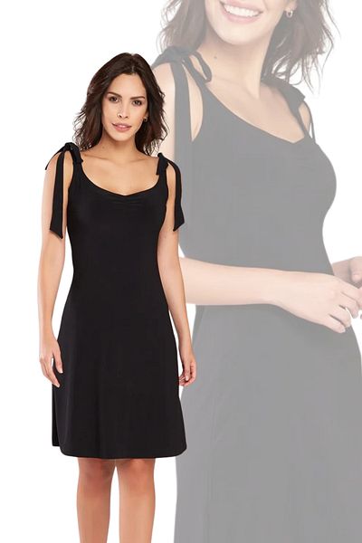 Laranor Women's Black Shoulder Strap Dress 18L6358