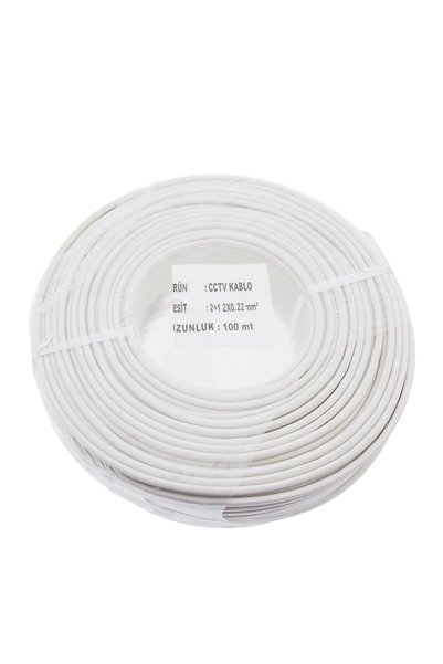 Kadraj CCTV Kablo 2+1 2x0,22 mm² 100 mt - Güvenlik Kamerası İçin