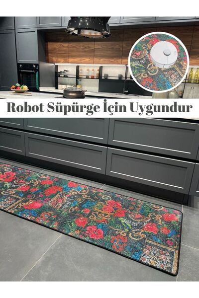 Brillant Patchwork Desenli Yolluk Mutfak Halısı , Dokuma Taban Halı