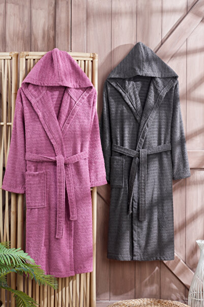 TABEA HOME Σετ μπουρνούζι με βαμβακερή κουκούλα Plus Size - King Size