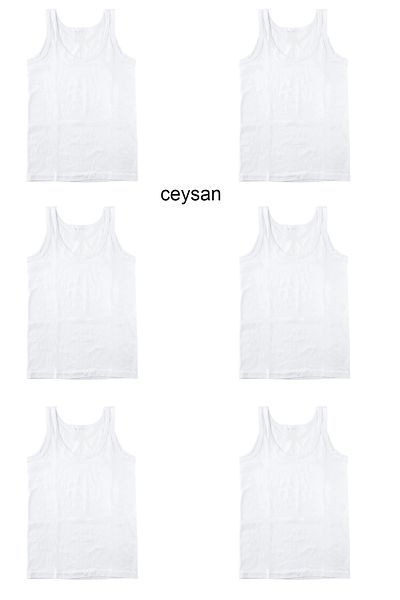 Ceysan Boys' Tank Top - Pack of 6, 100% Cotton