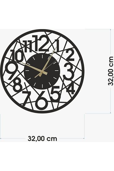 Numa Concept Wall Clock - Decorative Framed Mdf Laser Cut 32X32 cm