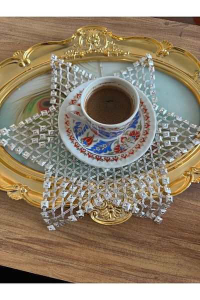 Hatice sakallı design χάντρα σε σχήμα αστεριού παρουσίασης χαρτοπετσέτας καφέ