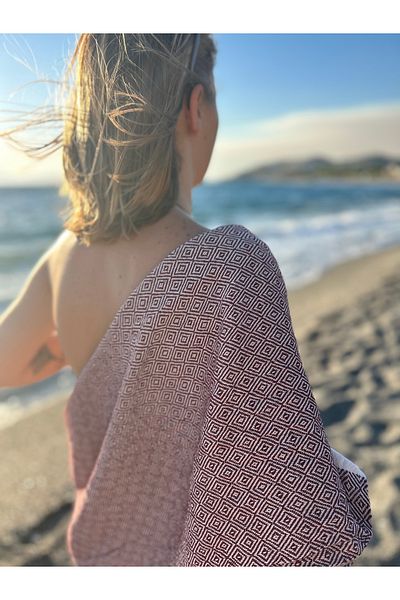 Lux Touch Hira Plum 100x180 cm Βαμβακερή φούντα Πετσέτα Yoga Sports - Beach and Bath