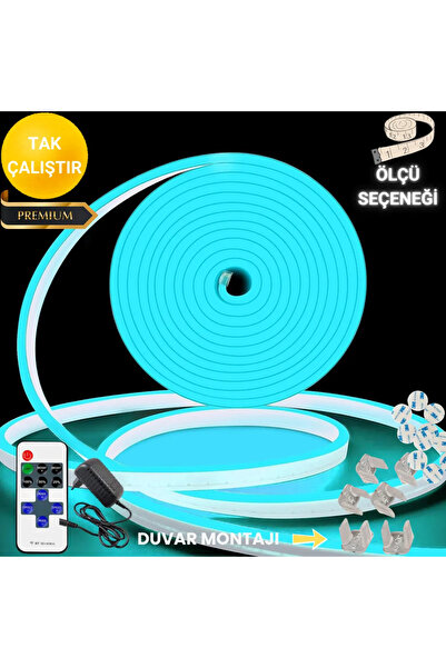 neeko Neon Esnek Şerit Led Tak Çalıştır Kumandalı - Dimmer- BuzMavisi 5 metre