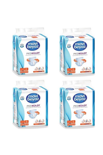 Mavi beyaz Pad Panties Wearable Extra Large Size Adult Patient Diapers 30pcs 4 Pack