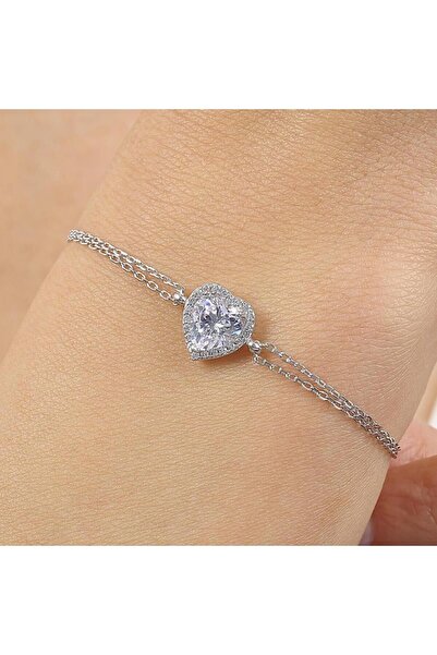 Mia Vento Işıltılı Kalp Güzelliği Gümüş Bileklik