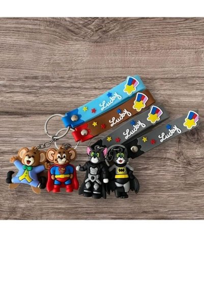 ÇERÇİ MELEK Superhero Keychain and Bag Ornament Set of 4