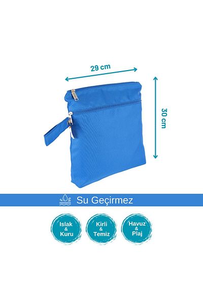 Atelier Bomonti Mami Kids Saks Blue Wet Dry Dirty Clean Beach Pool Nursery Functional Bag
