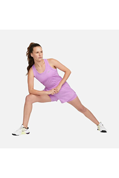Nike Dri-Fit One High-Waisted 3" 2-in-1 Training Kadın Taytlı Yüksel Bel Spor Mor Şort dx6016