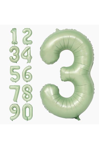 aşkın concept Nile Green Water Green 80 CM Foil Balloon - Number 1