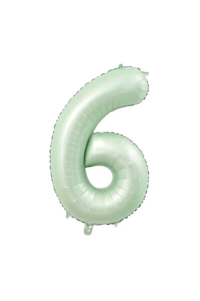 aşkın concept Nil Yeşili Su Yeşili 6 Folyo Rakam Balon 80 CM Folyo Rakam
