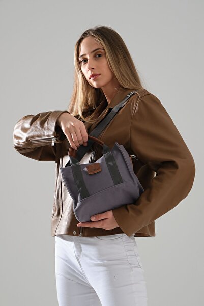 Solex حقيبة يد صغيرة من القماش باللون الرمادي - حزام متقاطع، لليد والكتف