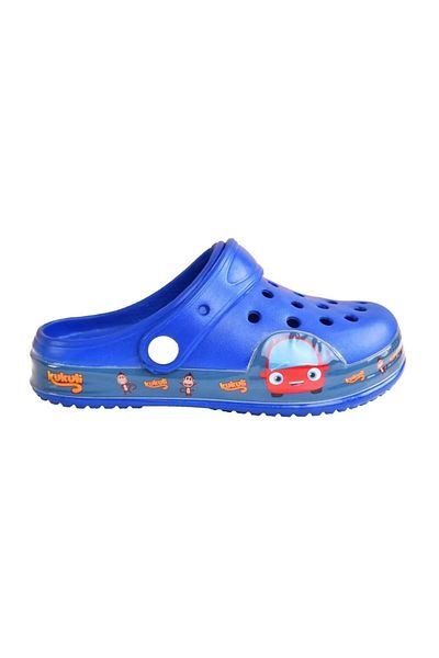 AkınalBella Boy's Blue Akınal Car Striped Light Sole Slippers Sandals
