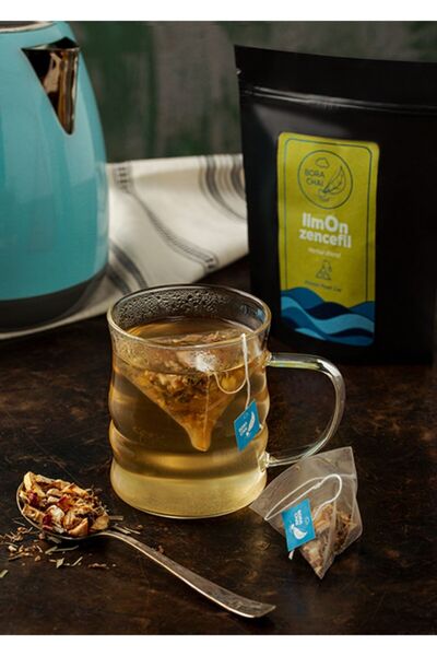 BORA CHAI Limon Zencefil Bitki Çayı 12'li Piramit Poşet