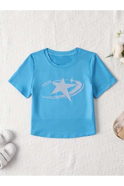 Toum Bluză Crop Blunt Printed Star - Design Casual