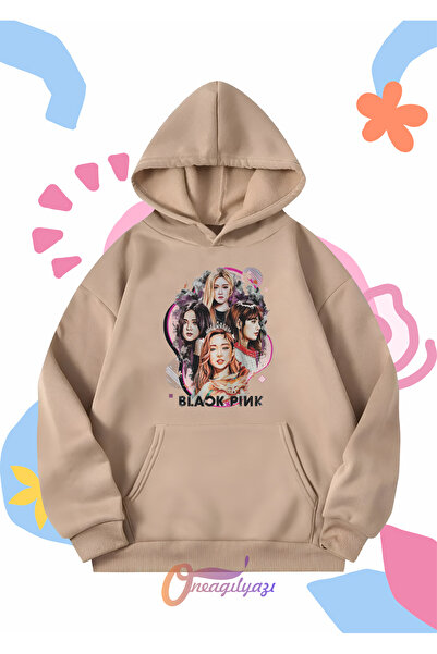 oneagılyazı Φούτερ με κουκούλα Blackpink με τύπωμα Unisex Παιδικό oversized