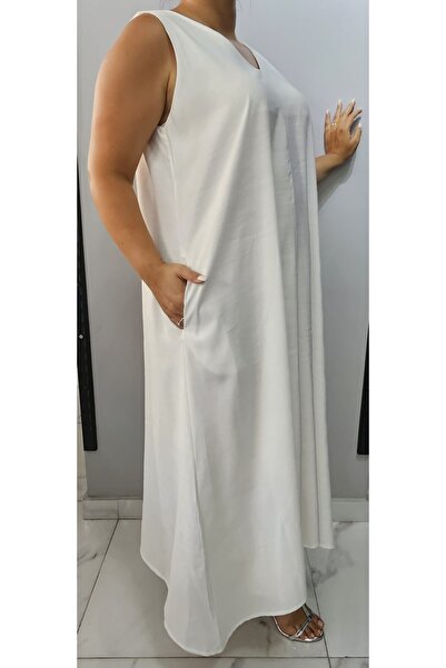 Butik Nilyam Αμάνικο μάξι φόρεμα V λαιμόκοψης - Plus Size 24135