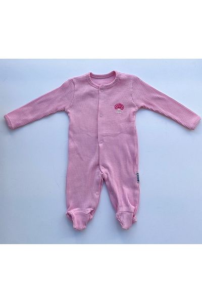 Necix's Zeyone Kids Little Hearts Ribbed Girls Jumpsuit with Booties