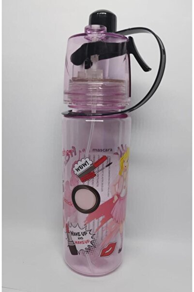 abnturk Pembe Wake Up Serinleten Spreyli Suluk Kırılmayan Matara 600ML Özel G...