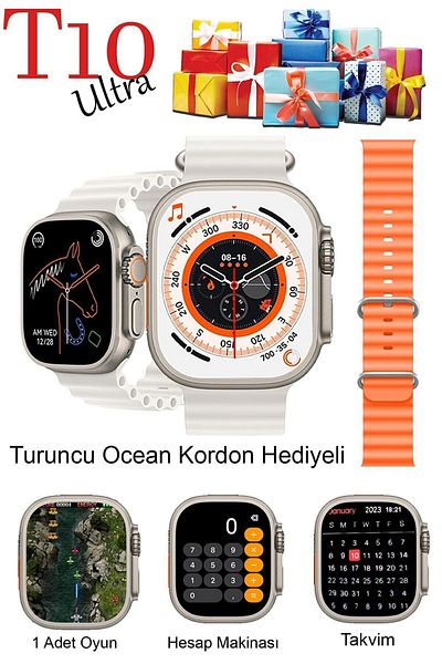 LaraThec T10 Ultra Smart - 49 mm White and Black Double Watchband