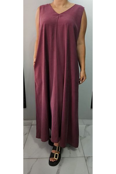 Butik Nilyam Rochie maxi fără mâneci cu decolteu în V - Mărime Plus 24135