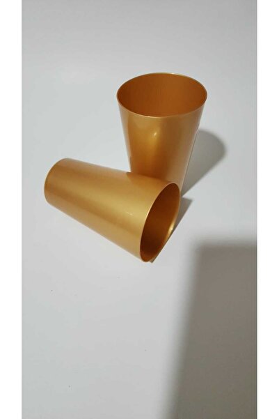 Evinizin Yardımcısı SERT PLASTİK BARDAK 12 ADET ALTIN  RENGİ