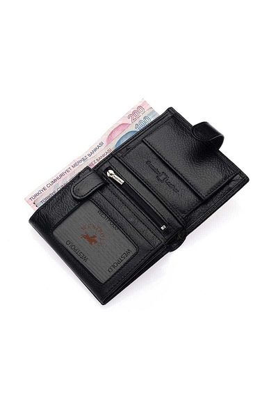 Westpolo Genuine Fluorine Leather Men's Wallet with Coin and Plenty of Card Holder Compartments