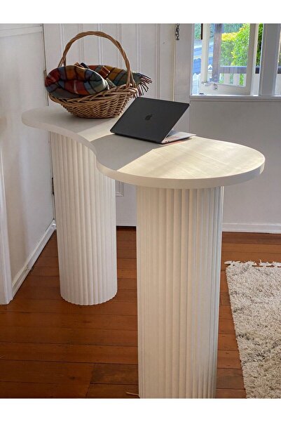 BÜYÜK İNCİ Ahşap Fıstık Şekilli Çalışma Masası/Konsol/Salon Masası