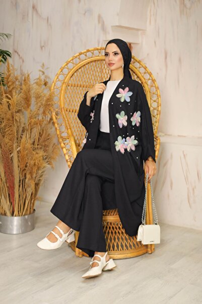 SHİROSA Σετ κιμονό με διπλό floral σχέδιο