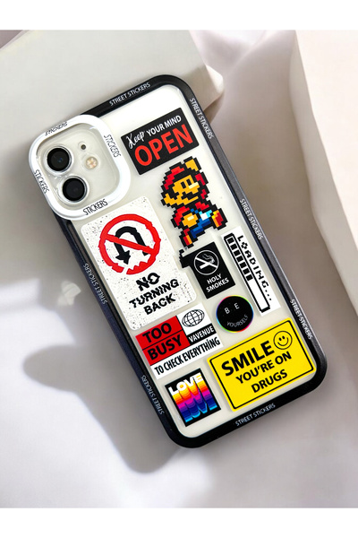 Merwish iPhone 11 Uyumlu Super Mario Desenli 0.2 mm Kamera Korumalı Şeffaf Si...