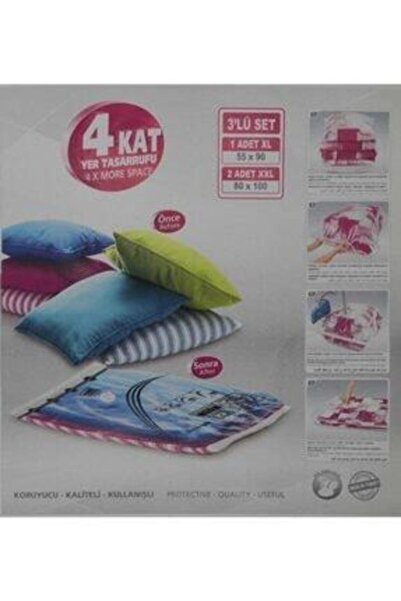 LifeComfort Geantă de vid pentru economisirea spațiului Geanta de vid pentru sac (Set de 3) 1 bucată Xl 2 bucăți Xxl)