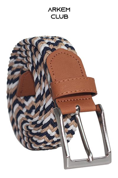Arkem Kemer 3.5 Cm Wide Elastic Knitted Belt - Khaki Blue, White, Black, Beige, Red, Gray, Mink Orange