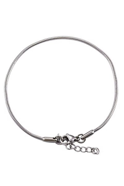 Takıkraliyeti 316L kalite paslanmaz çelik yılan zincir bileklik unisex 19 cm ...