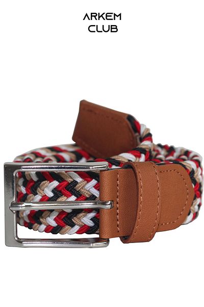 Arkem Kemer 3.5 Cm Wide Elastic Knitted Belt - Khaki Blue, White, Black, Beige, Red, Gray, Mink Orange