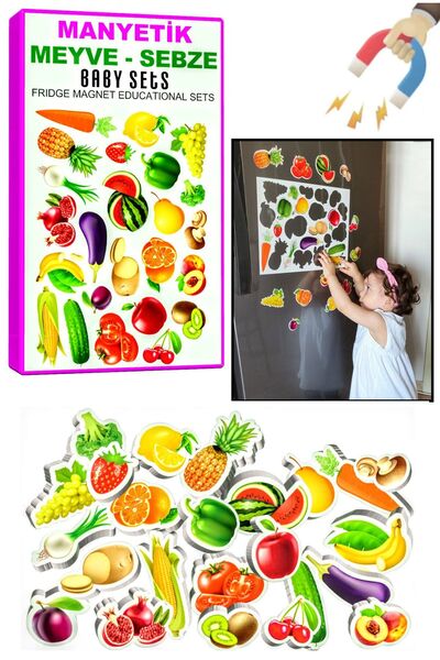 Schmülzer Refrigerator Educational Magnetic Fruits/Vegetables - Magnetic Bultak Template Educational Toy