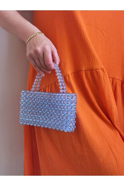 vivozza Geantă Blue Beaded World Series - Geantă de mână, de seară, de braț și de invitație