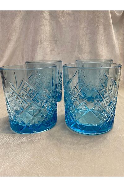 Paşabahçe Timeless Set of 4 Blue Soft Drink Glasses 345 Cc - 52790