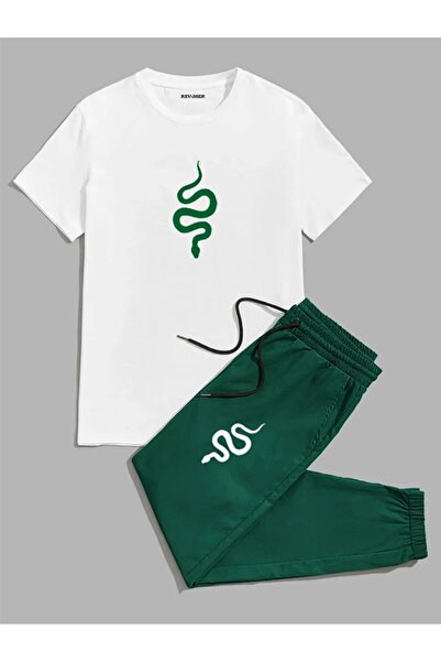 DAXİS Sportwear Company Unisex Snake Printed Tracksuit Set - Colorful Oversiz...