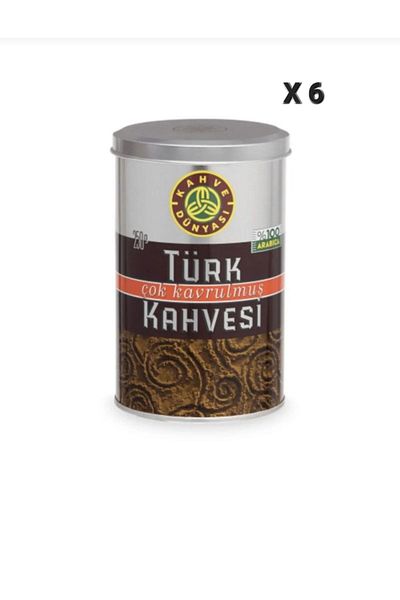 Kahve Dünyası Very Roasted Tins Turkish Coffee 250 g X 6 Pieces