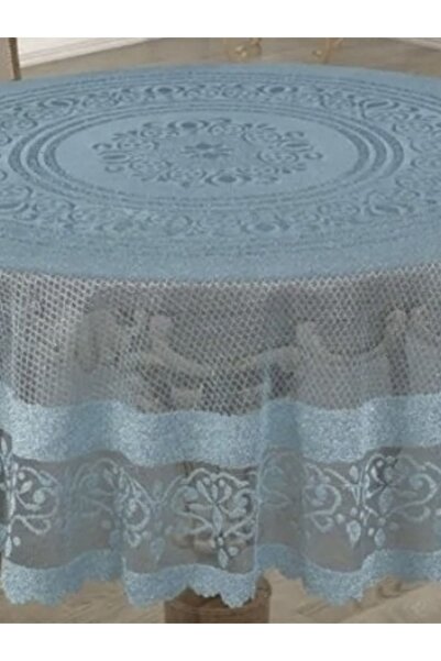 WENESSİ Örme Tül Osmanlı Desen Yuvarlak 160 cm Raşel KDK Masa Örtüsü
