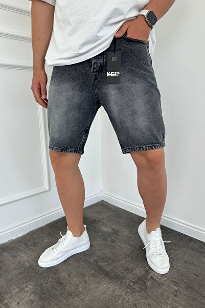 MADZEYMODA Zakouřené pánské džínové šortky Jean Denim