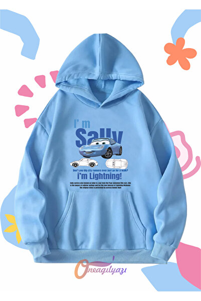 oneagılyazı Çocuk Unisex Sally Baskılı Oversize Kapüşönlü Sweatshirt
