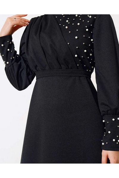 YILMAZBARMAZ Rochie de damă cu perle pentru ocazii speciale