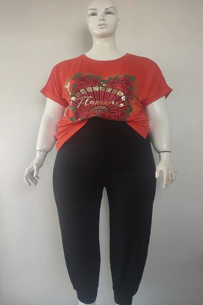 xlargebutik Plus Size Clothing - Flexible Waist, Elastic Combed Fabric, Efil Efil Bandage