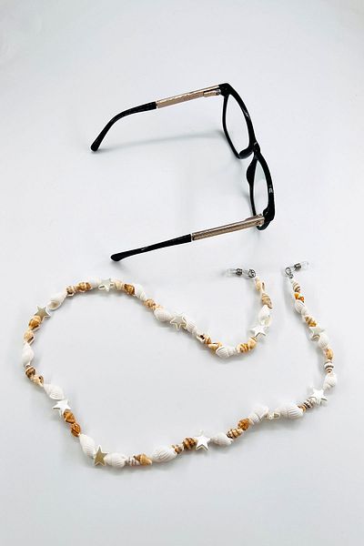 BNR design Leopard Patterned Natural Seashell Glasses Chain
