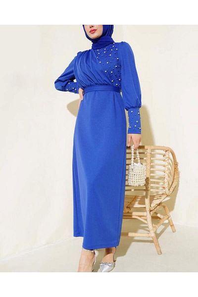 YILMAZBARMAZ Pearl Detailed Women's Dress for Special Occasions